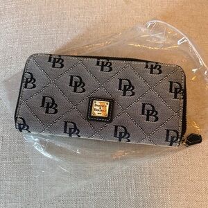 Dooney & Bourke Black and Gray Logo Wallet